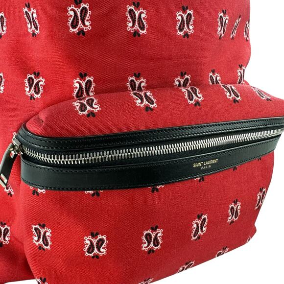 Saint Laurent Paisley City Backpack - Picture 6 of 8